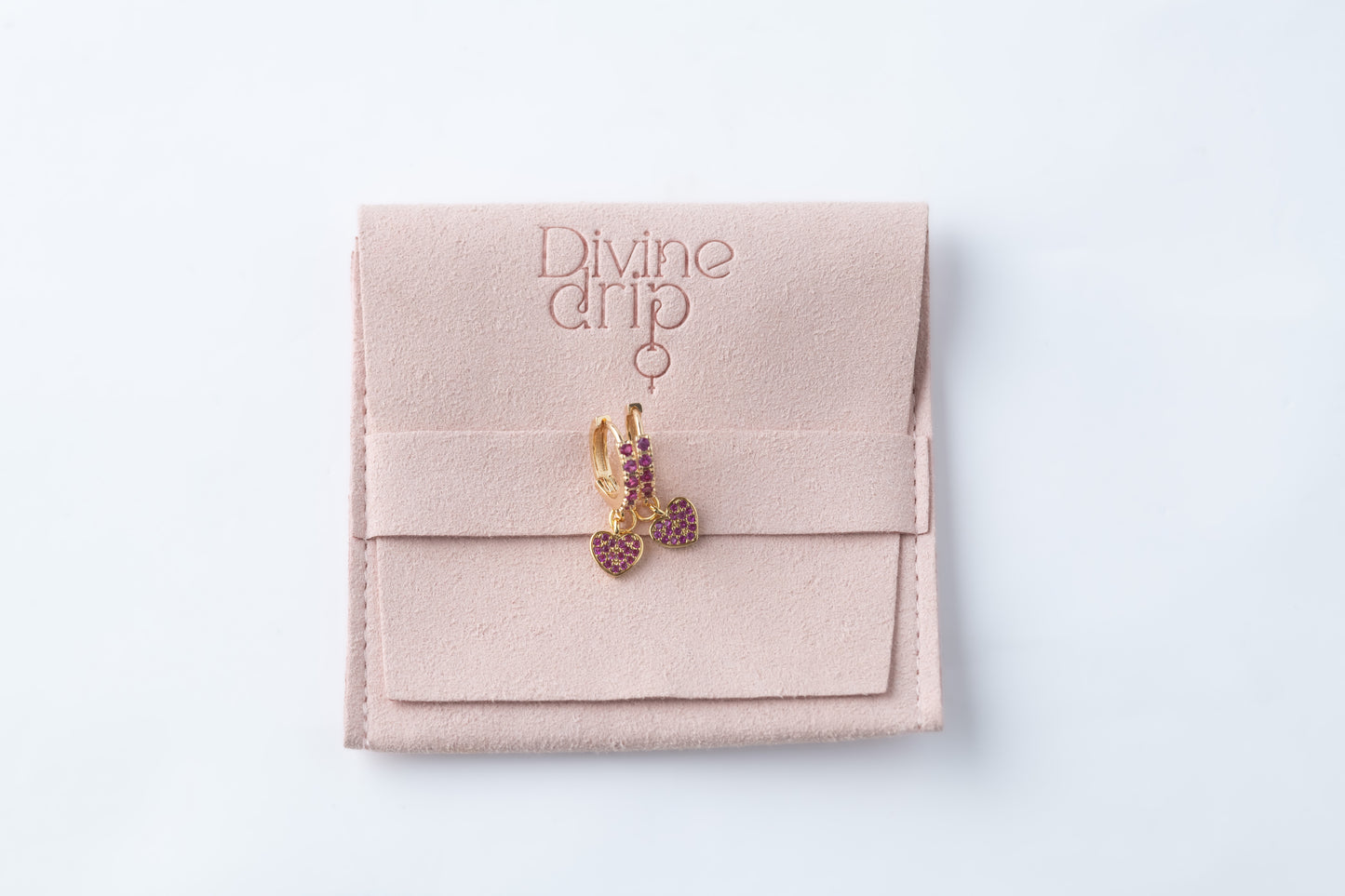 Ruby Heart Earrings