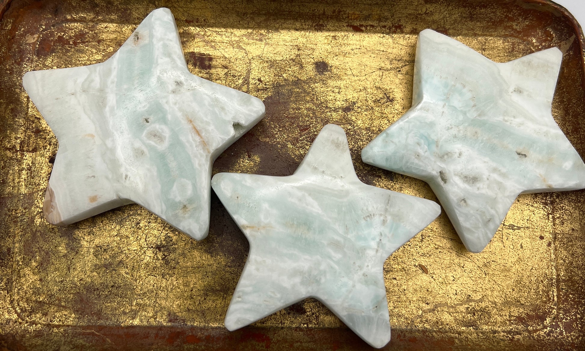 Star shaped blue calcite crystals