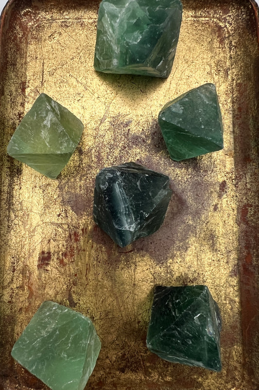 Green Fluorite Octahedrons - Heart Chakra Gemstone